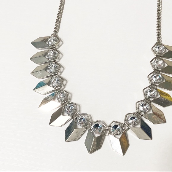 New York & Company Jewelry - NY&Co • Silver Rhinestone & Petal Necklace